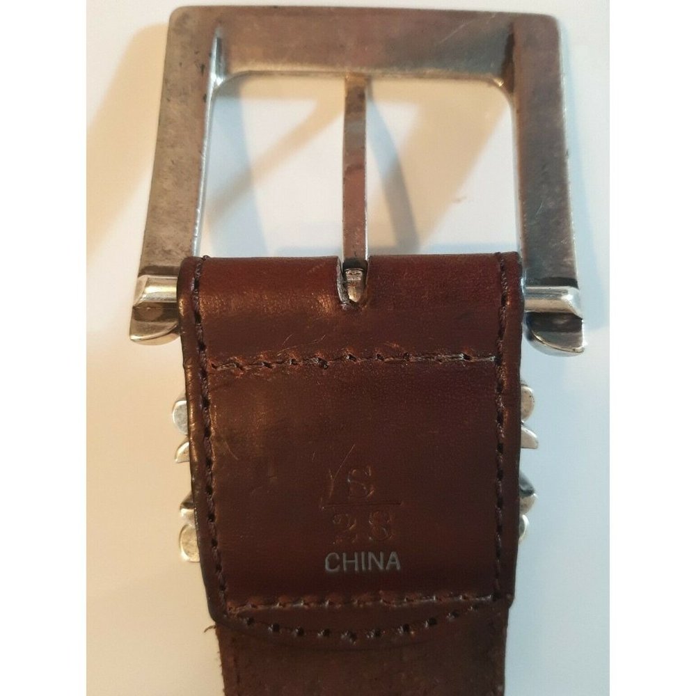 Brighton Braided Belt Brown Black Silver Embossed Buckle Small 28 - Picture 4 of 7